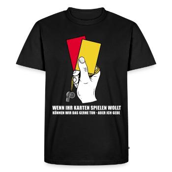 Funny football referee / referee gift - Men's Premium Organic T-Shirt - black - Front - Nico (187cm)