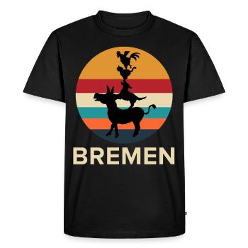 Musiciens de la ville de Brême, cadeau de Brême - T-shirt Premium bio Homme - noir - Devant - Nico (187cm)