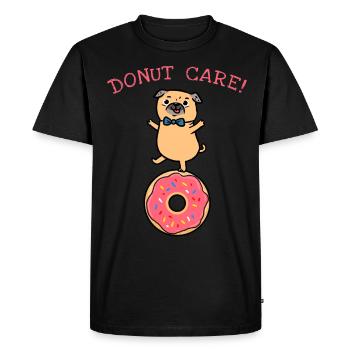 Donut Care Carlin, cadeau de fan de chien drôle - T-shirt Premium bio Homme - noir - Devant - Nico (187cm)