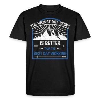 Skiing Ski - Men's Premium Organic T-Shirt - black - Front - Nico (187cm)