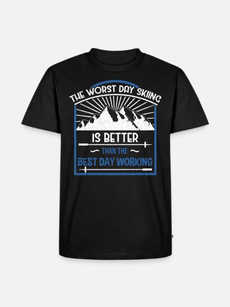 Skiing Ski - Men's Premium Organic T-Shirt - black