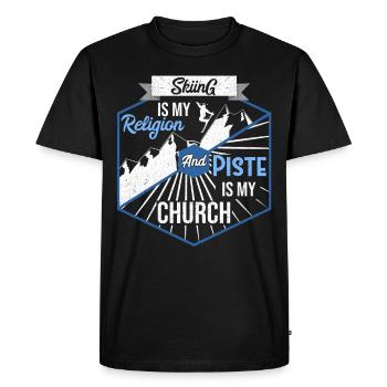 Ski slope ski skis - Men's Premium Organic T-Shirt - black - Front - Nico (187cm)