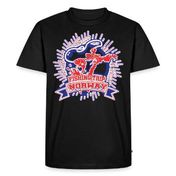 Voyage de pêche en Norvège en Norvège - T-shirt Premium bio Homme - noir - Devant - Nico (187cm)