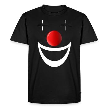 Clown Clownsgesicht lustig Schminke Zirkus Alaaf - Männer Premium Bio T-Shirt - Schwarz - Vorne - Nico (187cm)
