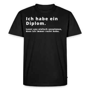 Bologna Gegner T Shirt für stolzen Diplomingenieur - Männer Premium Bio T-Shirt - Schwarz - Vorne - Nico (187cm)