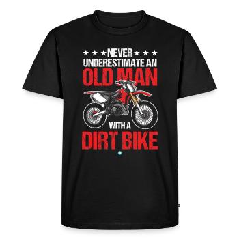 DIRT BIKE : Old Man With A Dirt Bike - T-shirt Premium bio Homme - noir - Devant - Nico (187cm)