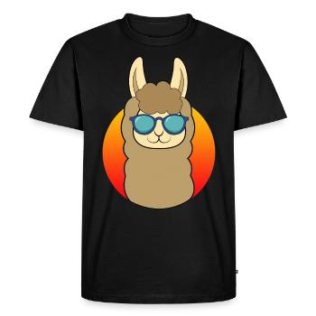 Lama Alpaca Cool Animals T-shirt Animal drôle - T-shirt Premium bio Homme - noir - Devant - Nico (187cm)