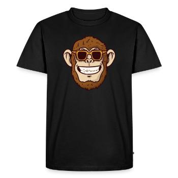Singe cool avec des lunettes de soleil - T-shirt Premium bio Homme - noir - Devant - Nico (187cm)