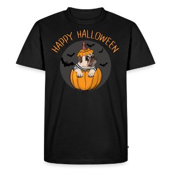happy Halloween mops - T-shirt Premium bio Homme - noir - Devant - Nico (187cm)