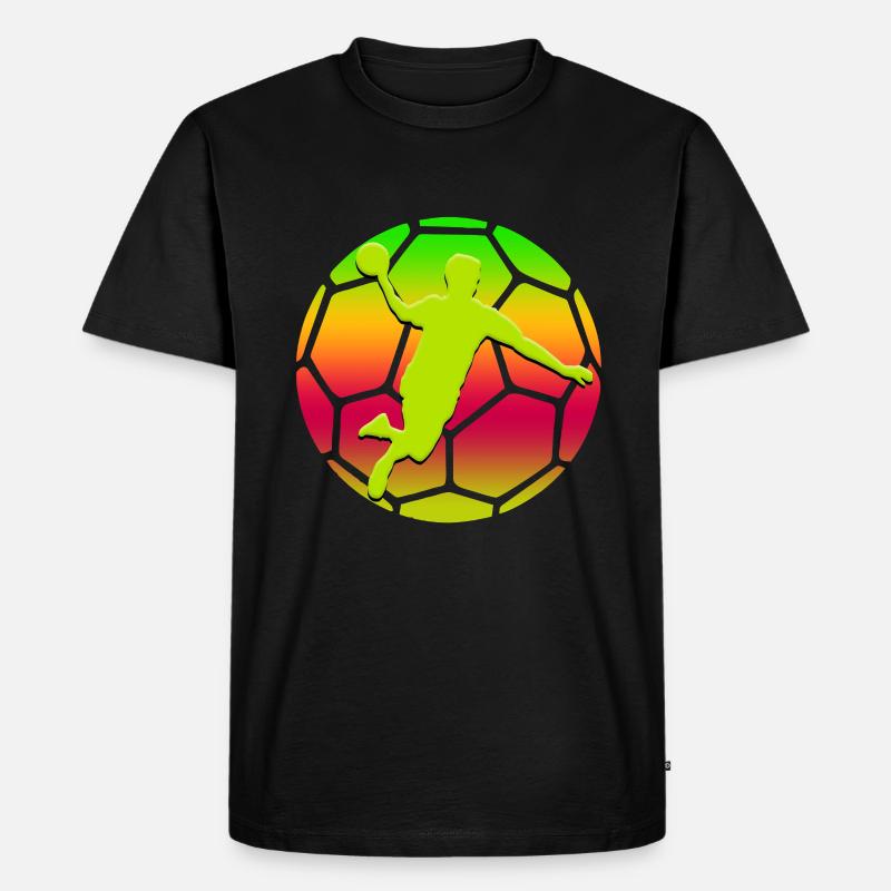 HANDBALLER Ball - Männer Premium Bio T-Shirt - Schwarz
