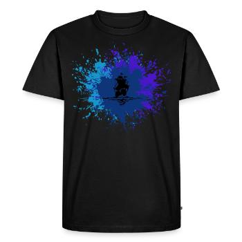 Blaue See Schiff Segelboot - Männer Premium Bio T-Shirt - Schwarz - Vorne - Nico (187cm)