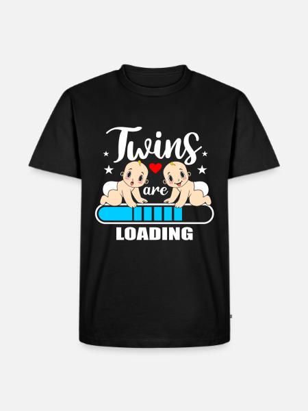 Jumeaux Chargement Grossesse Jumeaux Enceinte - T-shirt Premium bio Homme - noir