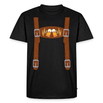 Transporteur de bière Lederhose Funny Wiesn - T-shirt Premium bio Homme - noir - Devant - Nico (187cm)