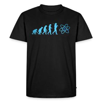 SCIENCE Evolution with Atom Neutron Big Bang - Men's Premium Organic T-Shirt - black - Front - Nico (187cm)