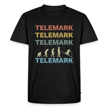 Télémark Ski Talon Gratuit Rétro - T-shirt Premium bio Homme - noir - Devant - Nico (187cm)