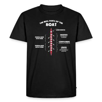 Rowing The Real Parts Of The Boat - Men's Premium Organic T-Shirt - black - Front - Nico (187cm)