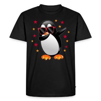 Dabbing Pingouin Dab dance lunettes de soleil étoiles lust - T-shirt Premium bio Homme - noir - Devant - Nico (187cm)