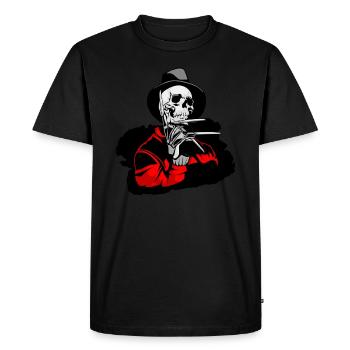 Halloween Freddy Kruger Horror Gift T-Shirt - Men's Premium Organic T-Shirt - black - Front - Nico (187cm)
