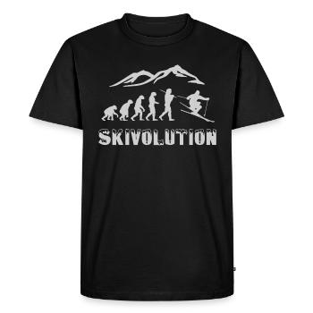 Ski evolution skier snow winter - Men's Premium Organic T-Shirt - black - Front - Nico (187cm)