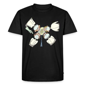 Chirurgie salle infirmière médecin - T-shirt Premium bio Homme - noir - Devant - Nico (187cm)