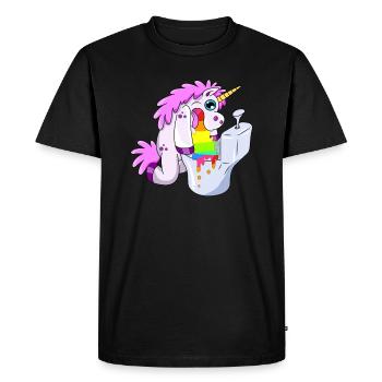 Cadeau de vomissement de licorne licorne - T-shirt Premium bio Homme - noir - Devant - Nico (187cm)