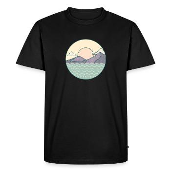 Belle nature paysage avec montagnes eau amour - T-shirt Premium bio Homme - noir - Devant - Nico (187cm)