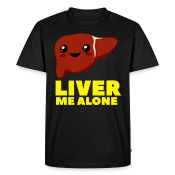 Kawaii joke cartoon liver - Men's Premium Organic T-Shirt - black - Front - Nico (187cm)