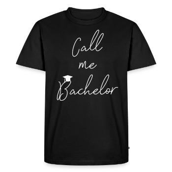 Bachelor degree - Men's Premium Organic T-Shirt - black - Front - Nico (187cm)