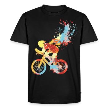 Rennrad Radsport - Männer Premium Bio T-Shirt - Schwarz - Vorne - Nico (187cm)