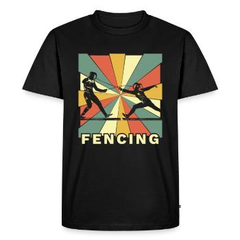 Cadeau vintage rétro en fleuret - T-shirt Premium bio Homme - noir - Devant - Nico (187cm)