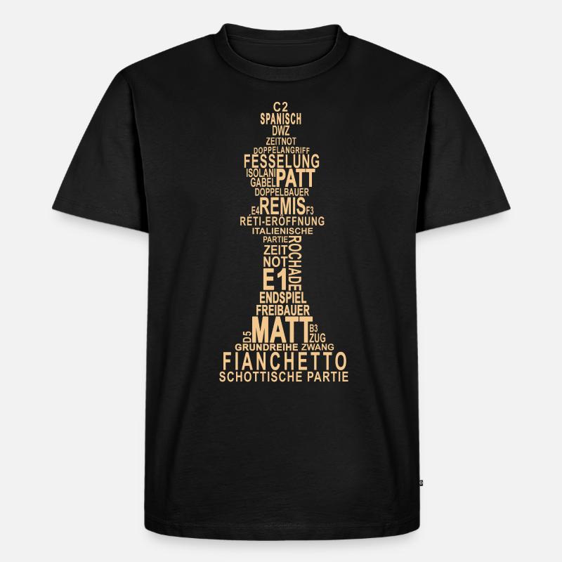 Schachbegriffe König Schach - Männer Premium Bio T-Shirt - Schwarz