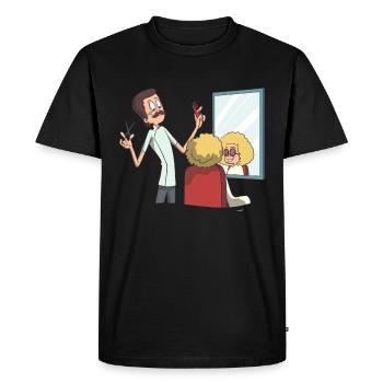 Coiffeur coupe, peignage, pose - T-shirt Premium bio Homme - noir - Devant - Nico (187cm)