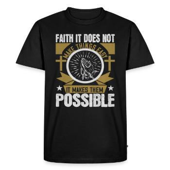 Sort chrétien - Cadeau pour les chrétiens - T-shirt Premium bio Homme - noir - Devant - Nico (187cm)
