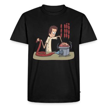 Butcher knife meat sausage - Men's Premium Organic T-Shirt - black - Front - Nico (187cm)