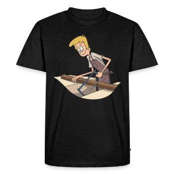 Bois charpentier - T-shirt Premium bio Homme - noir - Devant - Nico (187cm)