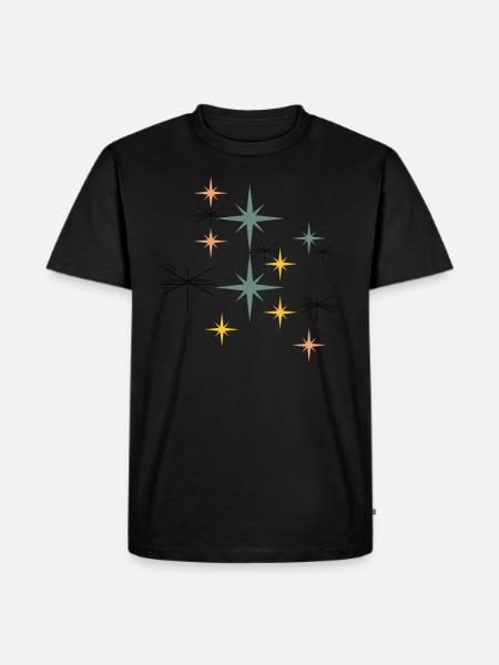 Stars - Männer Premium Bio T-Shirt - Schwarz