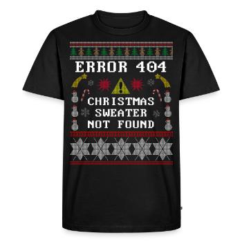 Error 404 Tenue de Christmas - T-shirt Premium bio Homme - noir - Devant - Nico (187cm)