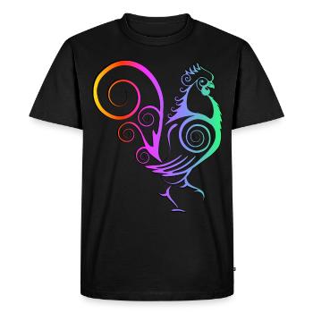 Rooster Chicken Hen Chicks Egg Rainbow Chickens - Men's Premium Organic T-Shirt - black - Front - Nico (187cm)