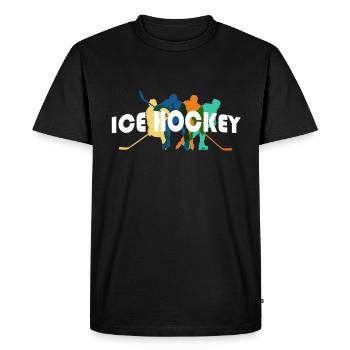 Fan de hockey sur glace Joueur de hockey sur glace hockey sur glace - T-shirt Premium bio Homme - noir - Devant - Nico (187cm)