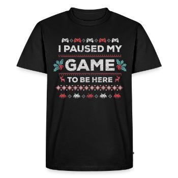 Ugly Christmas Sweater Christmas Gaming Gamer - Men's Premium Organic T-Shirt - black - Front - Nico (187cm)