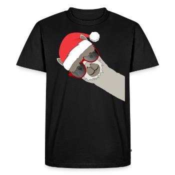 Noël Lama Alpaga Noël Drôle - T-shirt Premium bio Homme - noir - Devant - Nico (187cm)