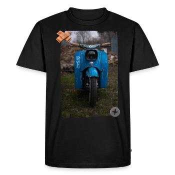 Simson Schwalbe Retro Oldschool - Männer Premium Bio T-Shirt - Schwarz - Vorne - Nico (187cm)