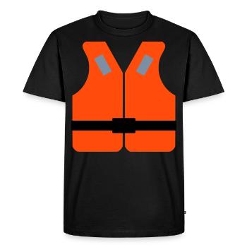 ★ Les couleurs du design peuvent être modifiées ★ Gilet de sauvetage - T-shirt Premium bio Homme - noir - Devant - Nico (187cm)