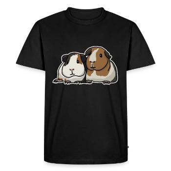 Deux cochons d'Inde, mignon, dessin animé - T-shirt Premium bio Homme - noir - Devant - Nico (187cm)