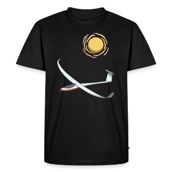 Pilote de planeur glissant au soleil - T-shirt Premium bio Homme - noir - Devant - Nico (187cm)