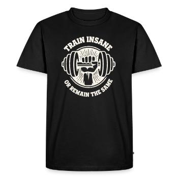 Entraînez-vous fou ou restez le même - T-shirt Premium bio Homme - noir - Devant - Nico (187cm)