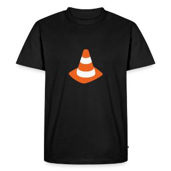 Cône de signalisation pylône orange cadeau - T-shirt Premium bio Homme - noir - Devant - Nico (187cm)
