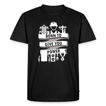 Electrical Engineer - Born to give you power - Men's Premium Organic T-Shirt - black - Front - Nico (187cm)