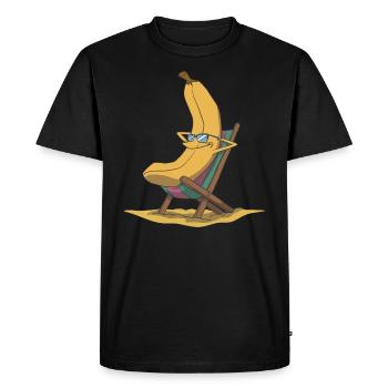 Banane dans une chaise longue - T-shirt Premium bio Homme - noir - Devant - Nico (187cm)