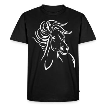 Petit cheval - T-shirt Premium bio Homme - noir - Devant - Nico (187cm)